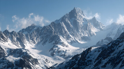 Obraz premium Majestic Airy Mountain Peaks: A Journey Through Nature's Sky-High Sculptures Amidst the Serenity of the Clouds and the Embrace of Pristine Wilderness