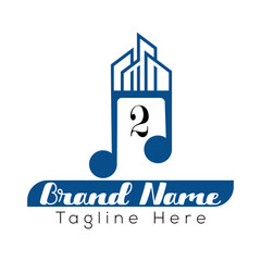 Real estate company logo design featuring a house symbol, perfect for business vector icons and web illustrations 2 music logo design