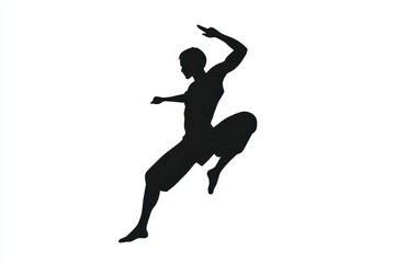 Naklejka premium Male in Warrior III Pose balancing on one leg icon vector