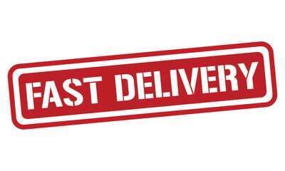 FAST DELIVERY red stamp text vector, rubber stamp