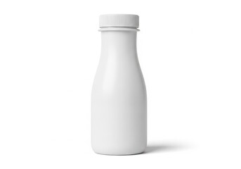 Plain white plastic bottle isolated on white background