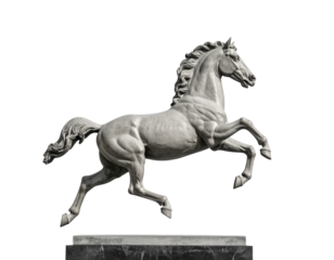 horse statue isolated on white