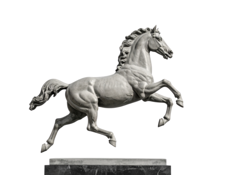 horse statue isolated on white