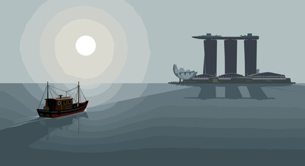 This image represents a mix of traditional and modern Singapore.