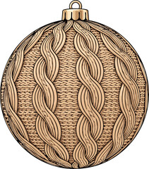 Cream Cable Knit Christmas Tree Ornament