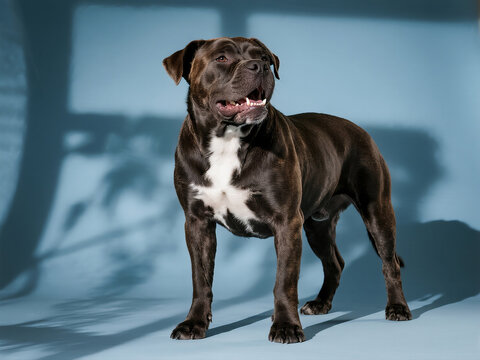 Cane Corso Posing in Studio with Firm Attitude - Cane Corso posando en estudio con actitud firme