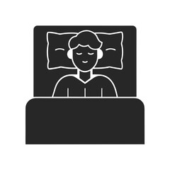 Man Sleeping icon silhouette vector illustration