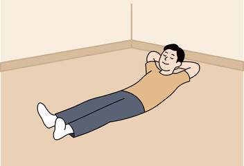 Man Relaxing on the Floor