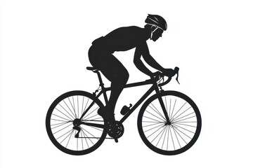Obraz premium Man cycling icon vector illustration isoleted on white background in black silhouette complex photo .