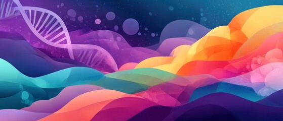 Abstract landscape of vibrant colors