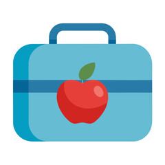 Lunch Box and Apple silhouette vector illustration