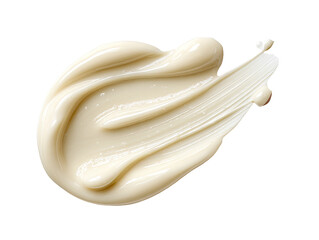 Creamy, light beige cosmetic product smudged and swirled