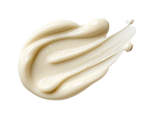 Creamy, light beige cosmetic product smudged and swirled