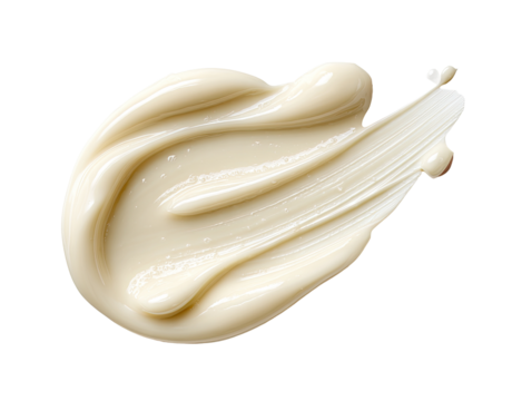 Creamy, light beige cosmetic product smudged and swirled
