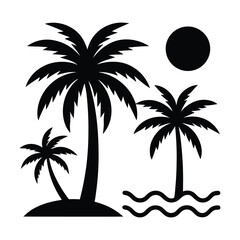 vector illustration of a tropical island