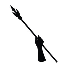 silhouette of a woman with broom