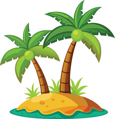 tropical island with palm trees