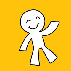 Obraz premium cute happy cartoon character