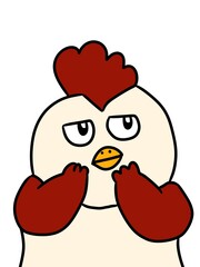 illustration of cute cartoon chicken