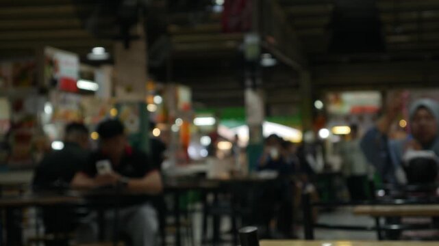 Blurred Food Court Scene - Defocused Background 