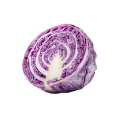 Fototapeta premium Half of a Red Cabbage, Close-up Studio Shot on Black Background