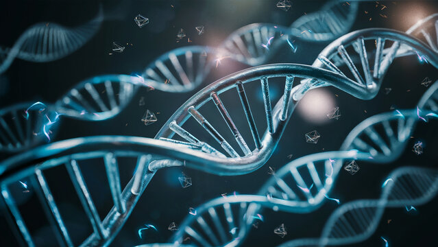 Blue DNA Double Helix Structures genetics biology