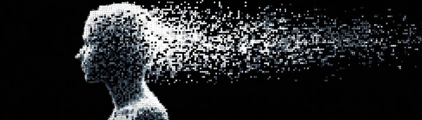 Daily burnout with disconnected mind concept. Abstract representation of a fragmented human mind concept.