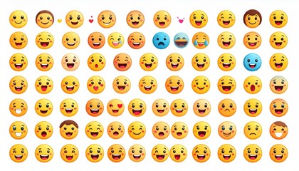 Collection of diverse emoji faces (2)