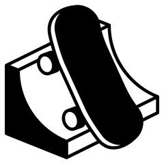 Skateboard Black Fill Icon