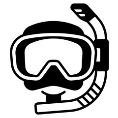 Snorkeling Black Fill Icon