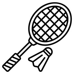 Badminton Line Icon