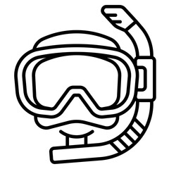 Snorkeling Line Icon