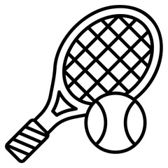 Tennis Ball Line Icon
