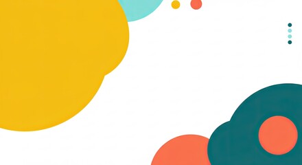 Abstract background with colorful circles and minimalist white space design