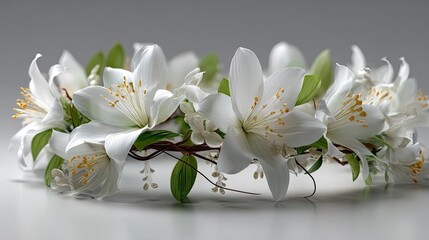 Lily gardenia by flower crown concept. A delicate crown of white flowers showcasing elegance and beauty.