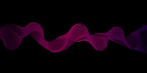 Abstract digital wave line art on a black background