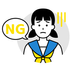 女子学生のアイコン（NG）