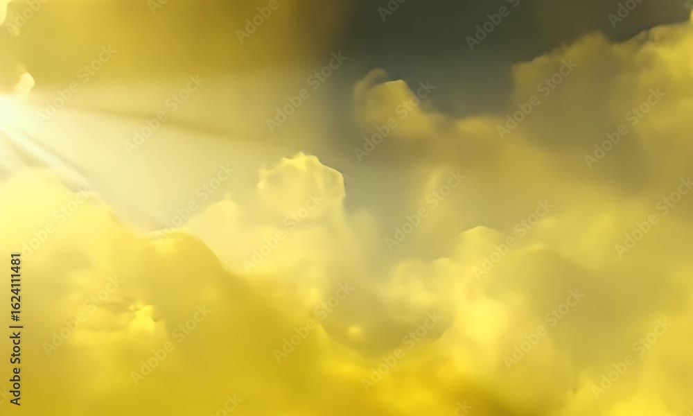 Poster a golden background with rays of light shining down, creating an atmosphere that evokes warmth and h