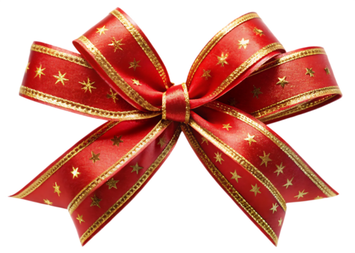 Ornate golden flourish with red ribbon on black background - Powered by Adobe