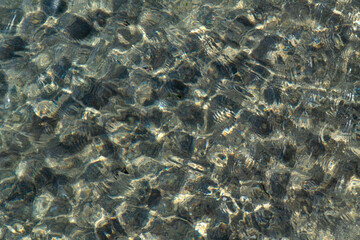 high angle view of the sea surface at the harbor