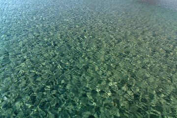 high angle view of the sea surface at the harbor