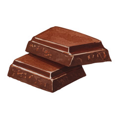 Vector watercolor Chocolate / 水彩テイストのチョコレートイラスト