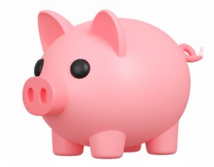 Obraz premium pig icon 3d rendering isolated on white background cartoon plastic style icon