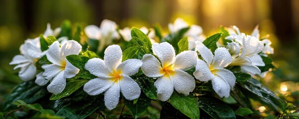 Obraz premium Lily gardenia by flower crown concept. Beautiful floral wreath highlighting delicate white flowers.