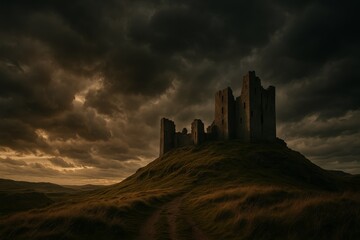 Obraz premium Scottish Castle Ruins – Epic Historical Travel Destination