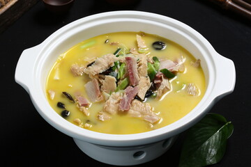 Chinese cuisine, Cantonese cuisine, salted meat and dried bamboo shoots