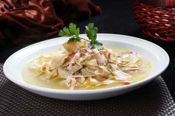 Chinese cuisine, Cantonese cuisine, salted meat and bamboo shoots