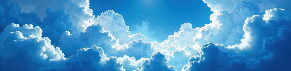 Deep indigo and white watercolor cloudscape, textured and dramatic , indigo, cloud formations