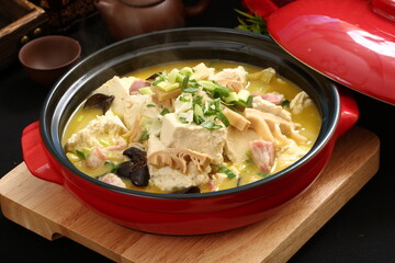 Chinese cuisine, Cantonese cuisine, salted meat and tofu
