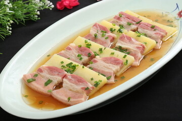 Chinese cuisine, Cantonese cuisine, salted meat and steamed potatoes